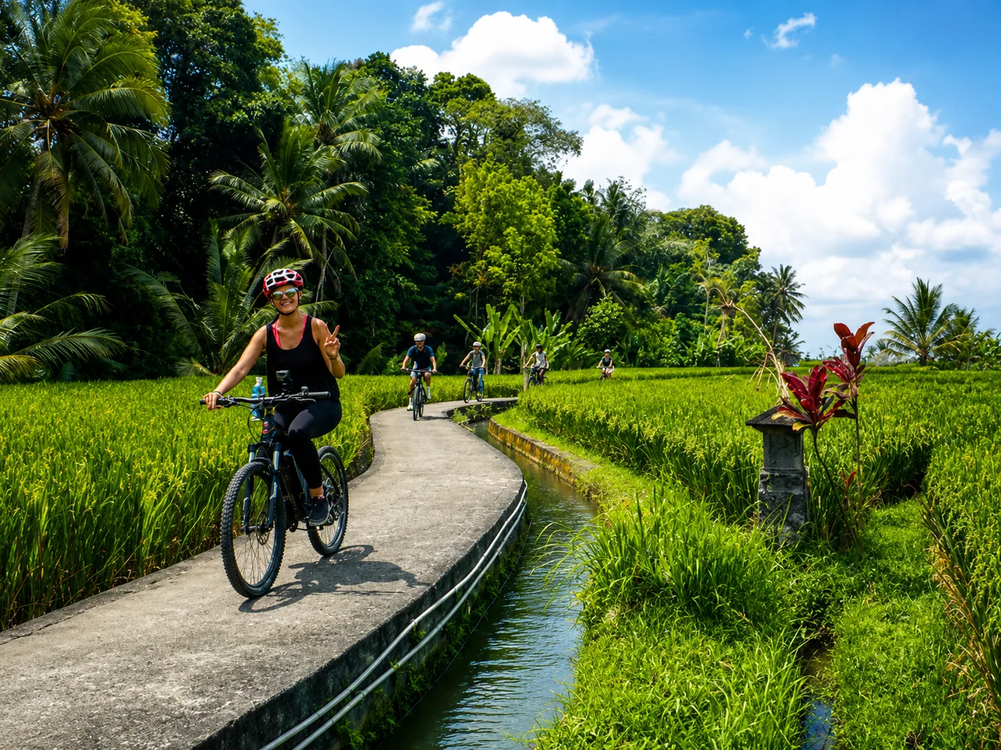 E-bike tour through Tegallalang rice terraces